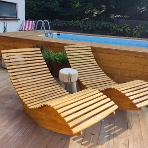 Wooden Patio Lounger, Garden Chair, Outdoor Deck Chair, Handcrafted Lounger, Backyard Furniture, Terrace Chair, Outdoor Seating